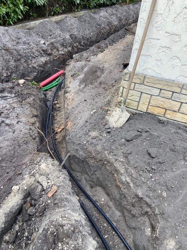 Tranchée pour remplacement gaines élec et tel